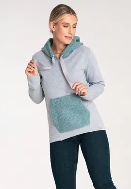 Damska bluza z kapturem - bluza miętowa M1045 rozmiar L
