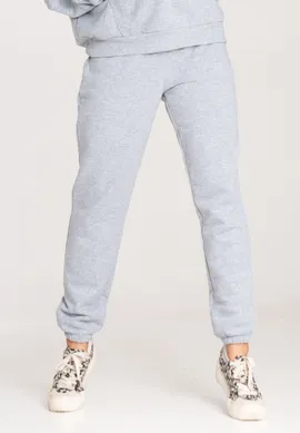 Joggery damskie dresowe - Damskie spodnie dresowe - szare spodnie dresowe M1056 rozmiar L