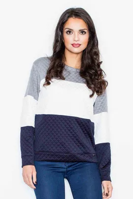 Bluza trzykolorowa damska granatowa M426 rozmiar XL