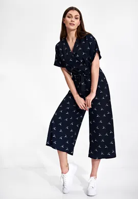 Błękitny kombinezon kimono - kombinezon luźny - granatowy M863 rozmiar L/XL